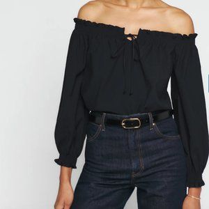 [ NWT ] Reformation Tatum Top Blouse Off shoulder Black Size Medium